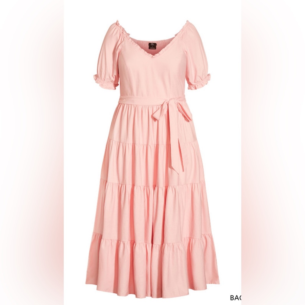 SOLD City chic pink puff sleeve maxi dress